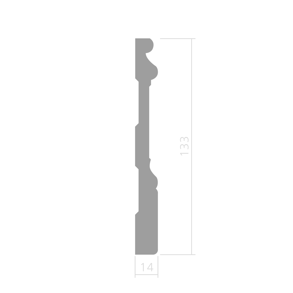 Плинтус белый Ultrawood арт. Base 0002 p 2000x133x14 мм